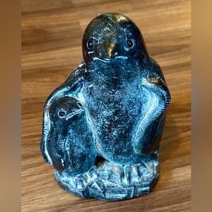 Signed Wolf Original Art Dated Penguins Sculpture Canada